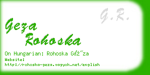 geza rohoska business card